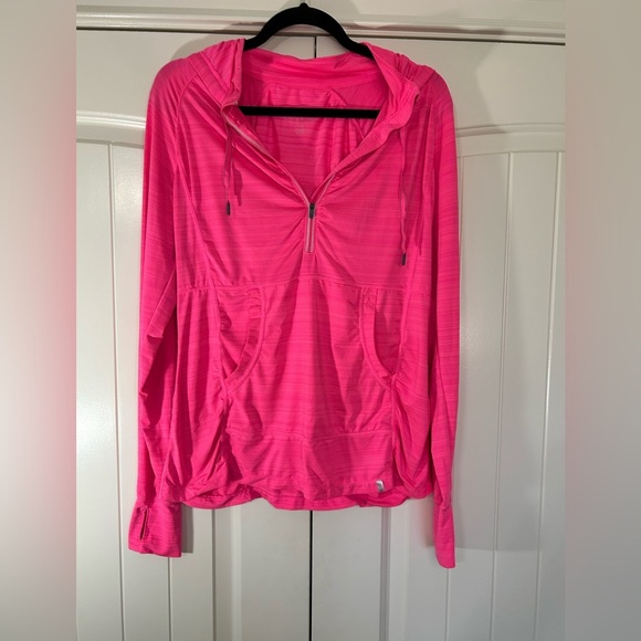 Tangerine Hot Pink Pullover w/ Hood. Size Large. - Picture 1 of 7